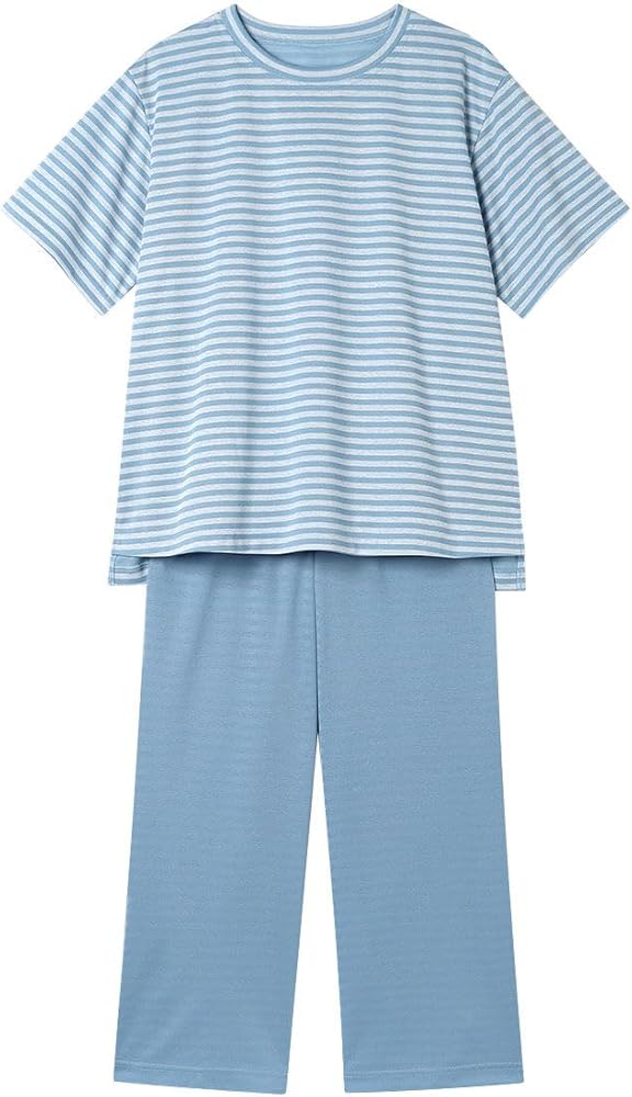 新品タグ付き 睡眠科学 パジャマ ルームウェア 吸水速乾 ボーダー M Amazon | [ワコール] 睡眠科学 スイミンカガク YDT140 パジャマ